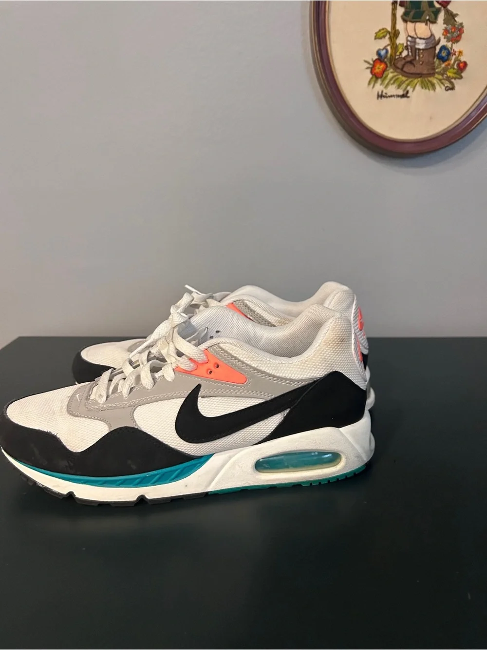 Nike Black White Teal Coral Air Max Style Sneakers